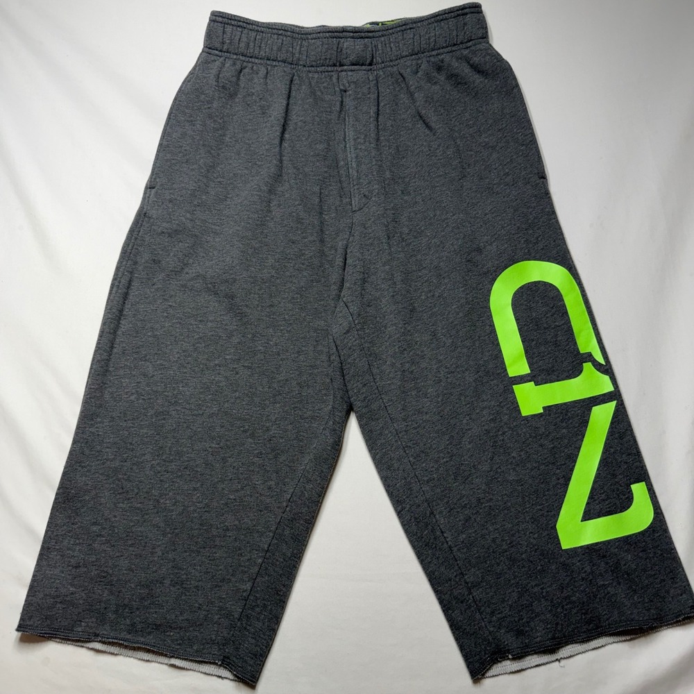 Under Armour CIN Cam Newton Fleece Cutoff Shorts Men's Medium Raw Hem Gray Neon